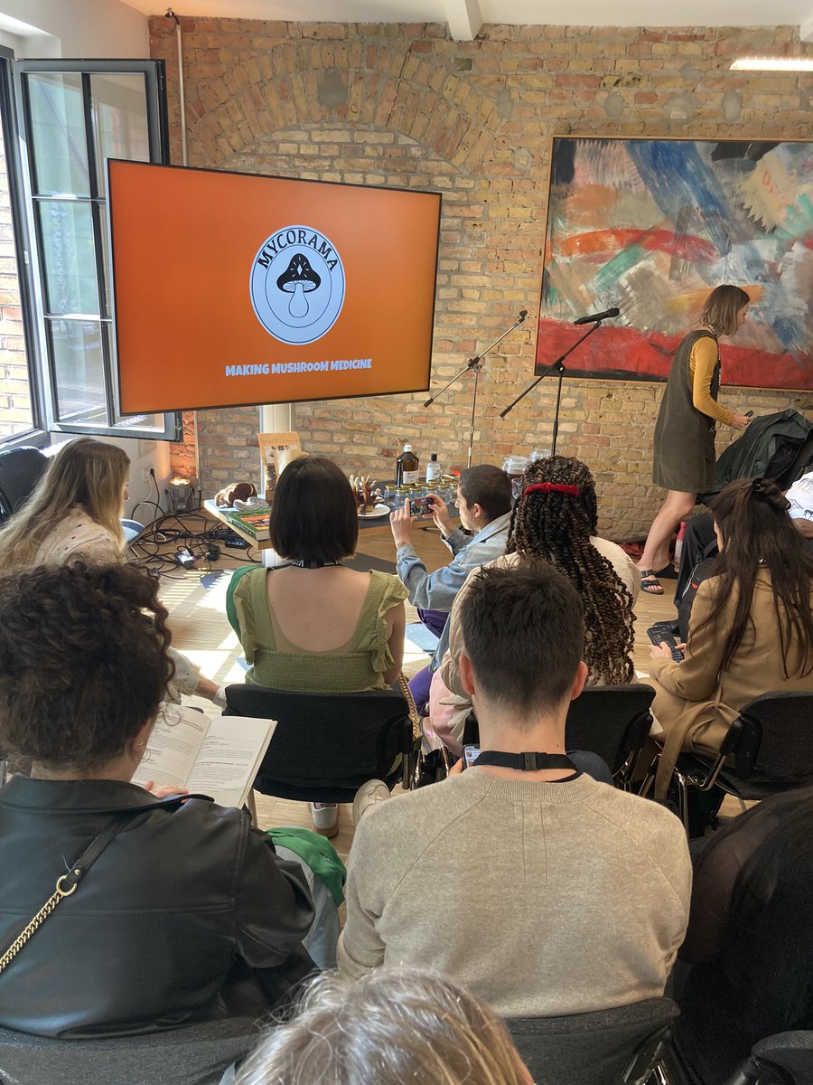 bel_jacobs's tweet photo. About to start: the infinite potential of fungi with #Mycorama at @LushLtd #SpringPrize - the understanding of other medicines will become increasingly vital https://t.co/U905zxQcf7