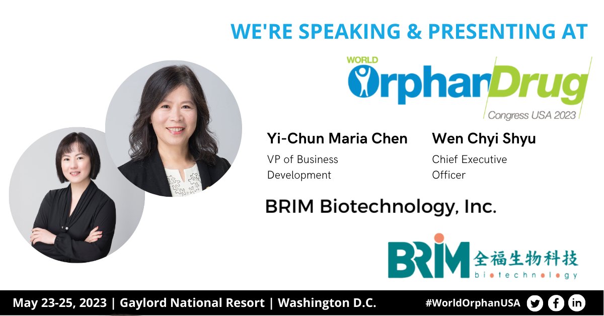 We’re looking forward to networking with innovators across the #RareDisease community at the World Orphan Drug Congress! Don’t miss our talks & presentations on regenerative peptides for treating rare ophthalmologic diseases from Yi-Chun Maria Chen & Wen Chyi Shyu #WorldOrphanUSA