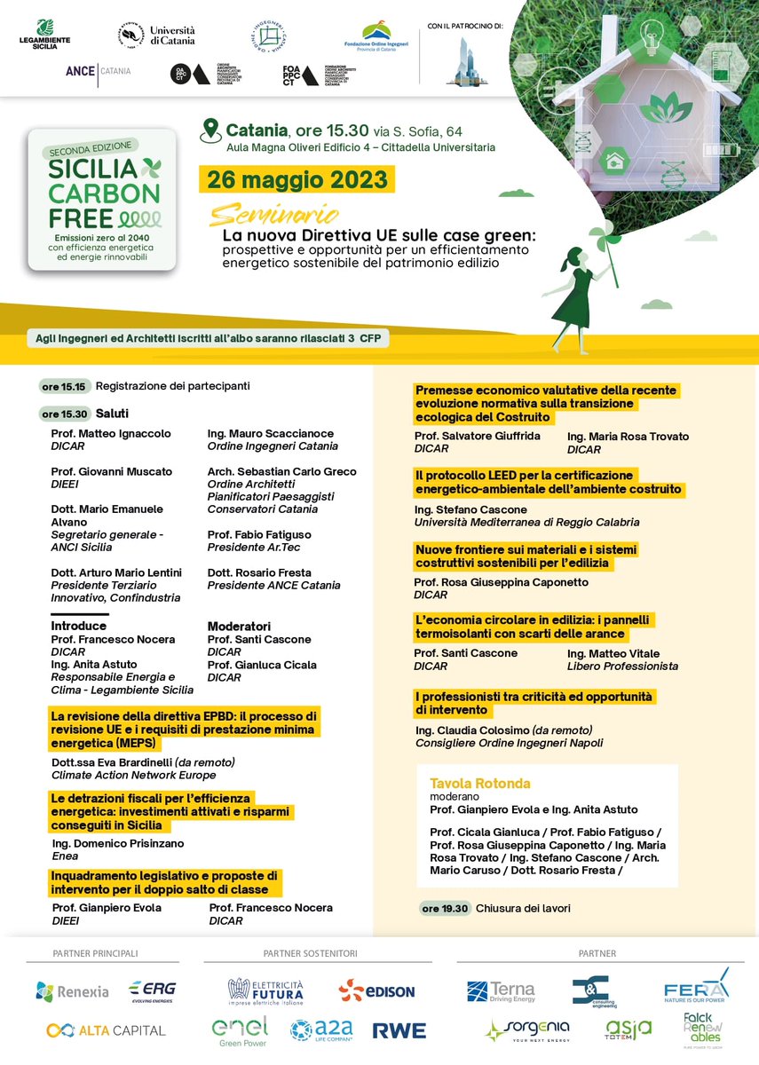 ItaliainClasseA's tweet photo. La revisione della direttiva EPBD sulla prestazione energetica degli edifici sarà al centro del seminario “La nuova direttiva UE sulle case green" in programma il 26 maggio all'@unict_it. A partecipare anche Domenico Prisinzano, #DUEE #ENEA. I dettagli 👇
https://t.co/8g2i8YBSUI https://t.co/QSG60do3sV