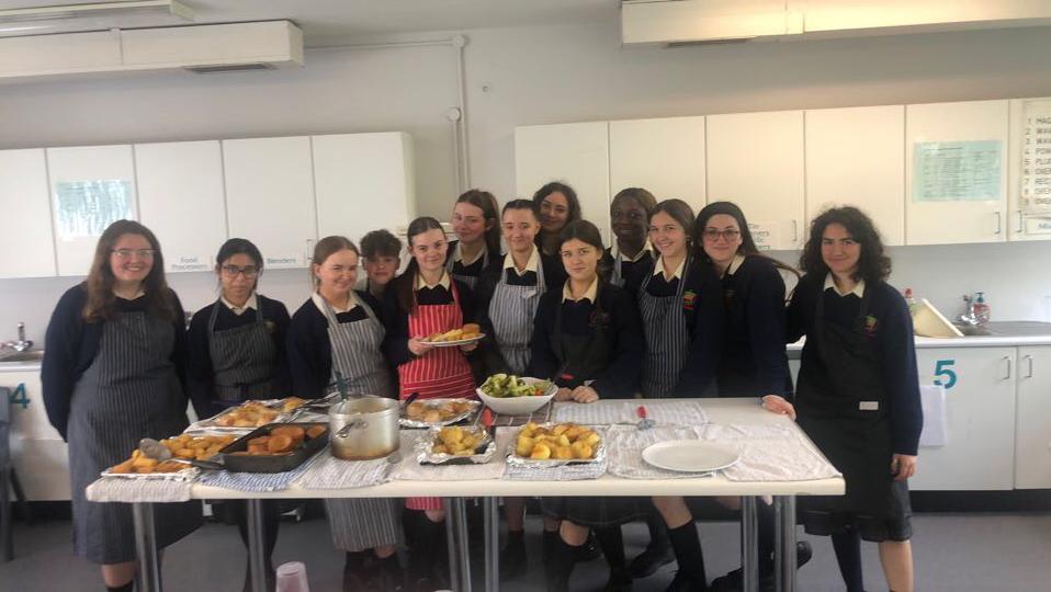 The 5th year class made a fabulous roast dinner meal and deserts  for themselves and their Dean Ms. knowles and Mrs. Joyce on Monday May 22nd. All were in a 'food coma' after their lovely meal.
