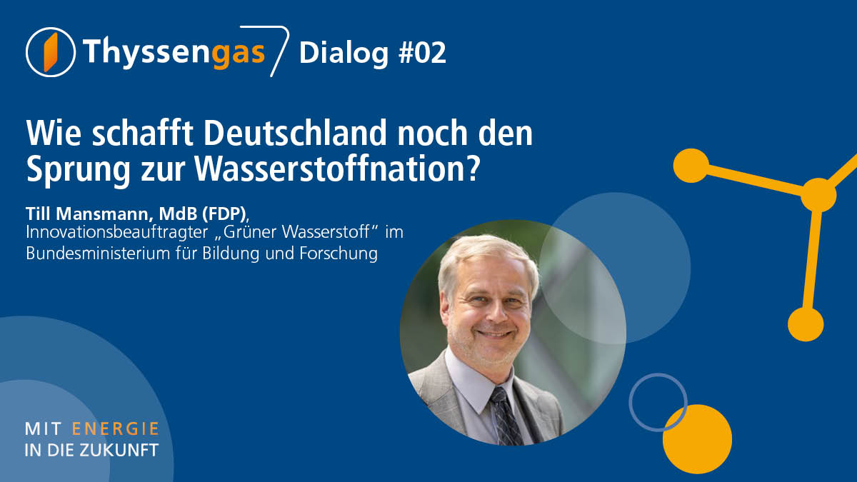 Schafft Deutschland noch den Sprung zur Wasserstoffnation? Antworten gibt's von dem Innovationsbeauftragten für grünen Wasserstoff  des BMBF <a href="/TillMansmann/">Till Mansmann</a>  beim Thyssengas Dialog 02 am 1. Juni. 

Hier anmelden:
event.fischerappelt.de/thyssengasdial… 
#TGDialog2023 #MitEnergieInDieZukunft
