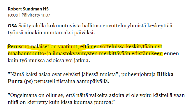 Jopa jotakin: Persut haluaa edistää maahanmuutto- ja ilmastoasioita! 

(Disclaimer: joo, joo, ymmärsin kyllä) 🙃