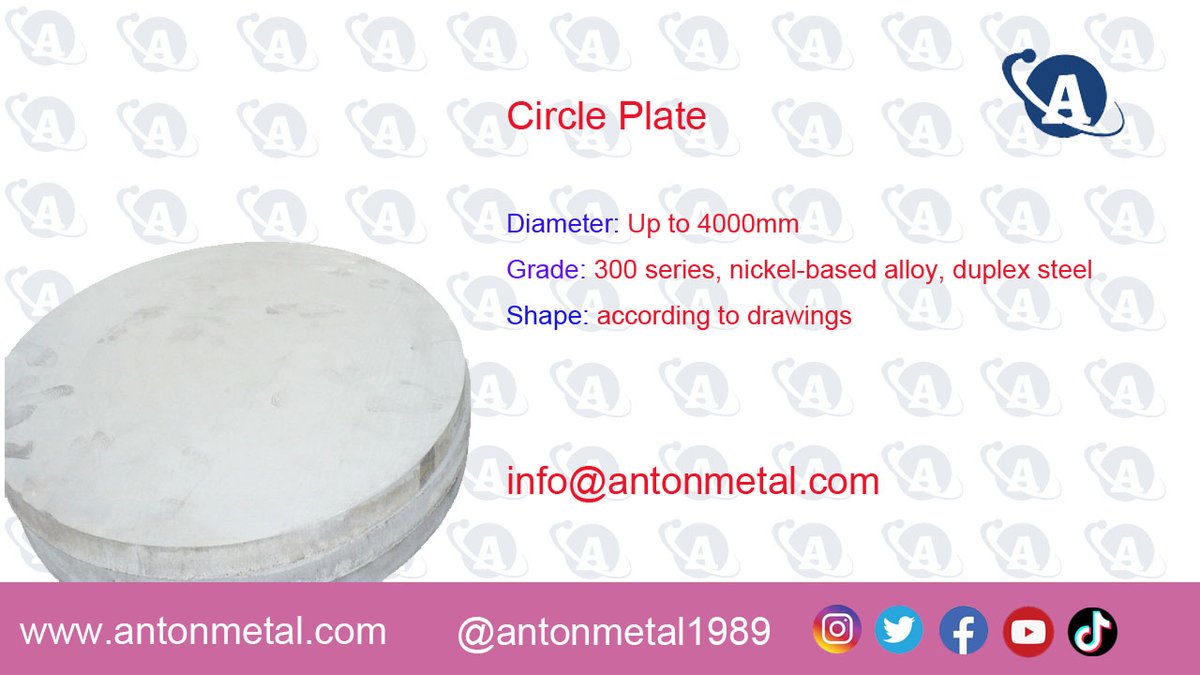 antonmetal2006's tweet image. Introducing the stunning collection of Discs from Anton Metal! Our plates come in different shapes and can be made to your exact drawings. Plus, we're offering them at a low price! Choose from our extensive material selection including 300 series, 600 series,