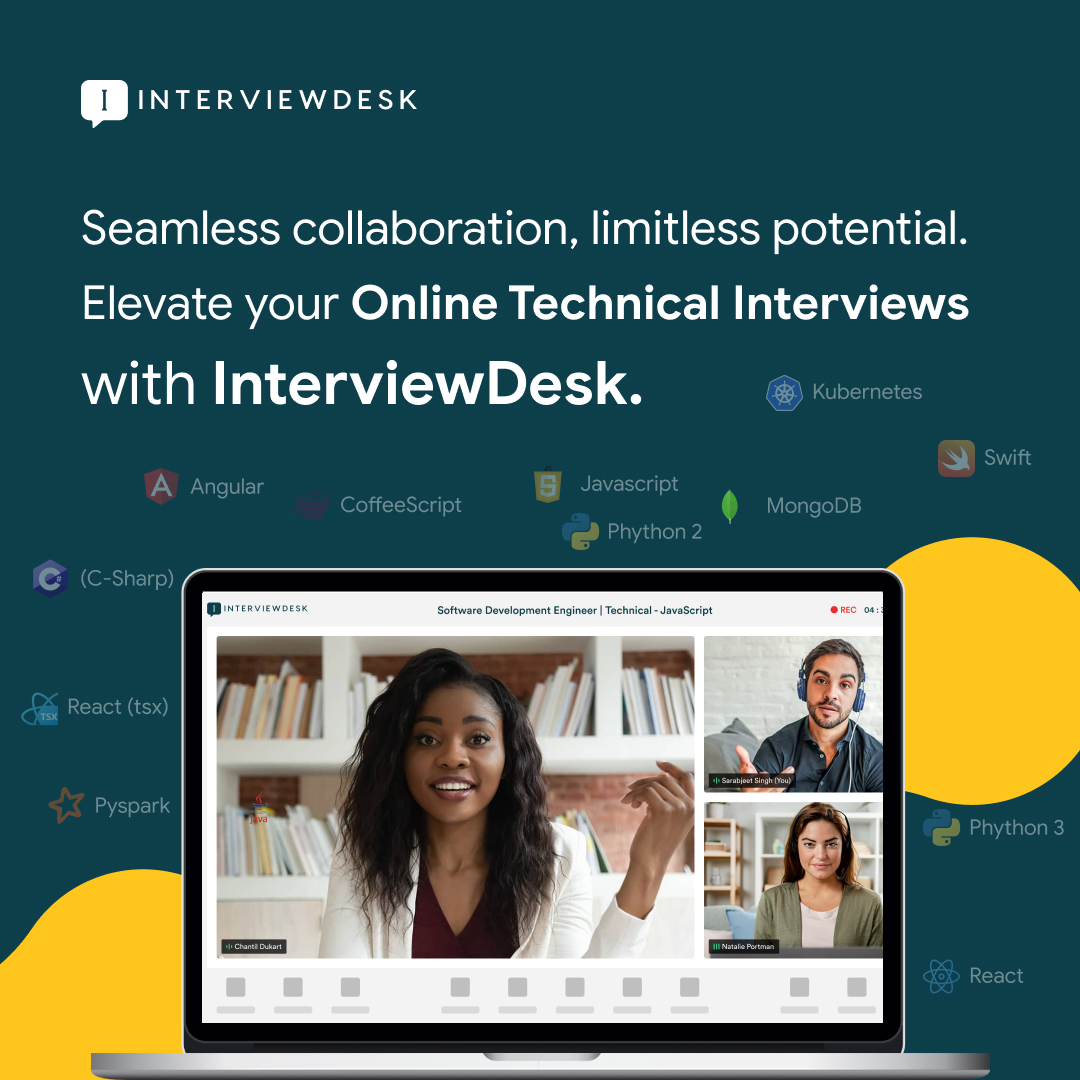 Unleash the power of collaboration in online technical interviews! InterviewDesk's Virtual Interview Platform enables seamless interviews with multiple participants, empowering informed hiring decisions

#VirtualInterviews #InterviewDesk #TechTalent interviewdesk.ai