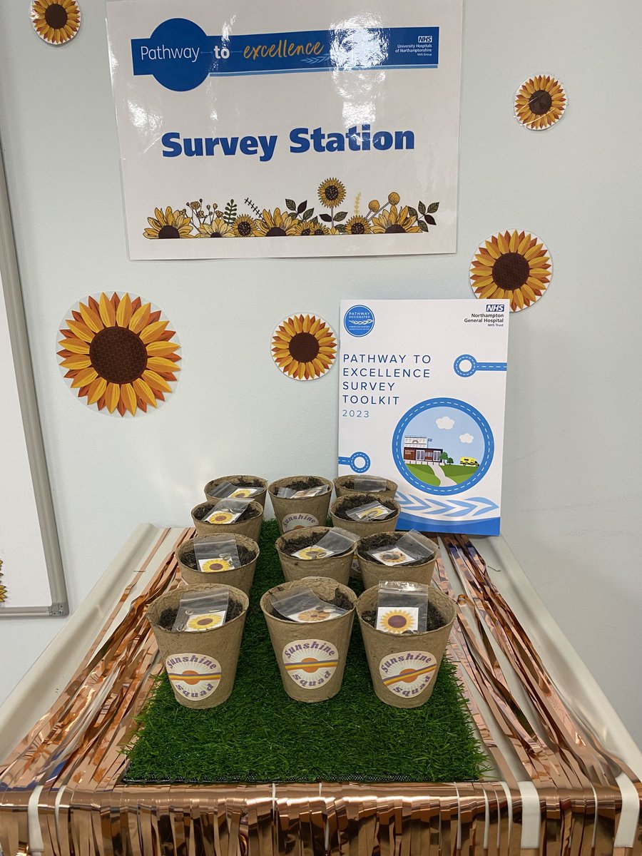 Research &amp; Innovation’s Pathway to Excellence Survey Board goes live….with a theme of growth. Bringing the benefits of research to a growing number of patients,families &amp; staff. Sunflower growing competition to follow….🌻🌻🌻