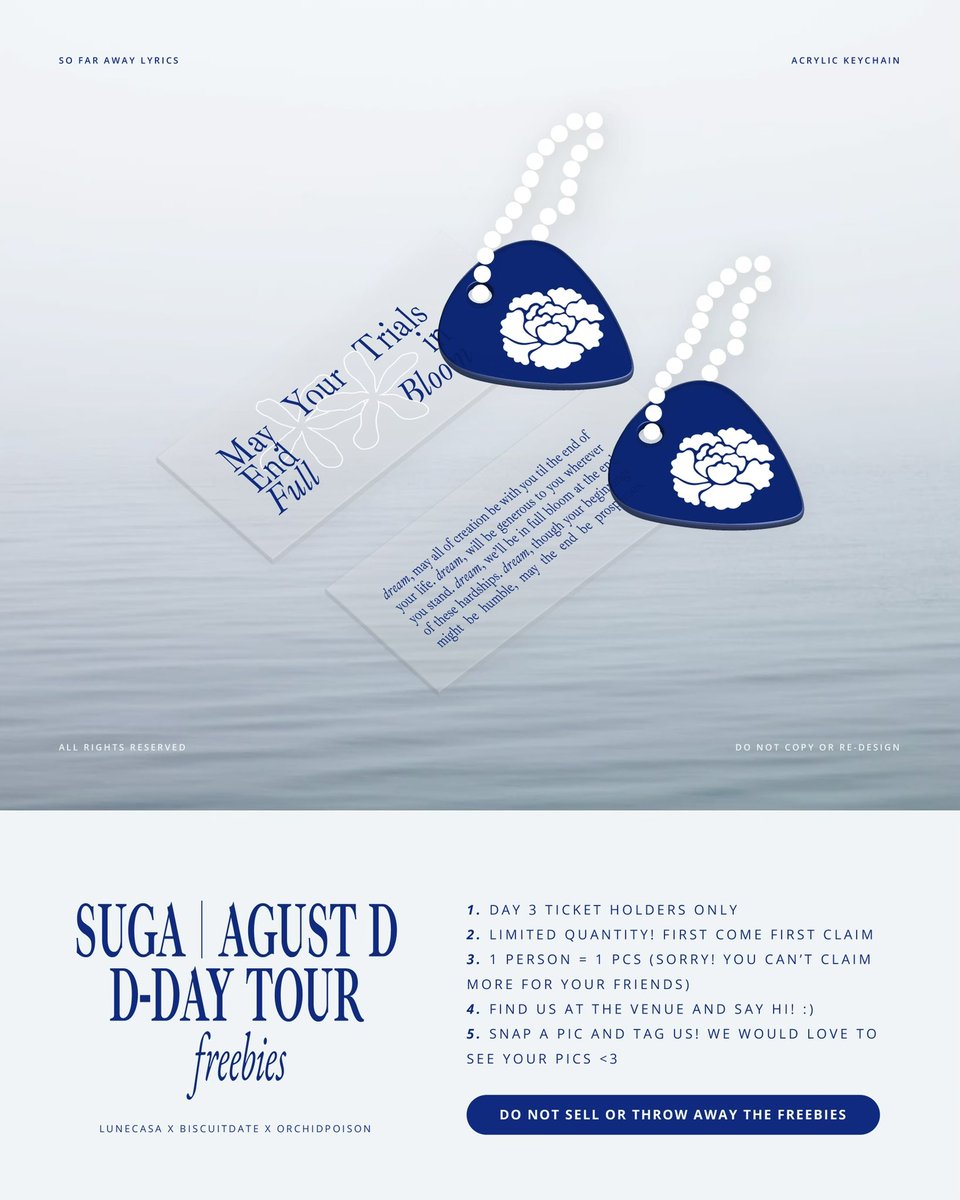 orchidpoison's tweet photo. RT are appreciated! AGUST D TOUR: Jakarta | acrylic keychain freebies by @orchidpoison @yinfutang @biscuitdate_ ♡ 

🗓️ 28 May 2023 (day 3)
📍ICE BSD
✧ limited quantity ✧

yang konser AgustD day 3 bisa ketemu aku &amp; claim freebiesnya. see you! ♡ #AgustD_SUGA_Tour_in_Jakarta https://t.co/LEJZgcS06X
