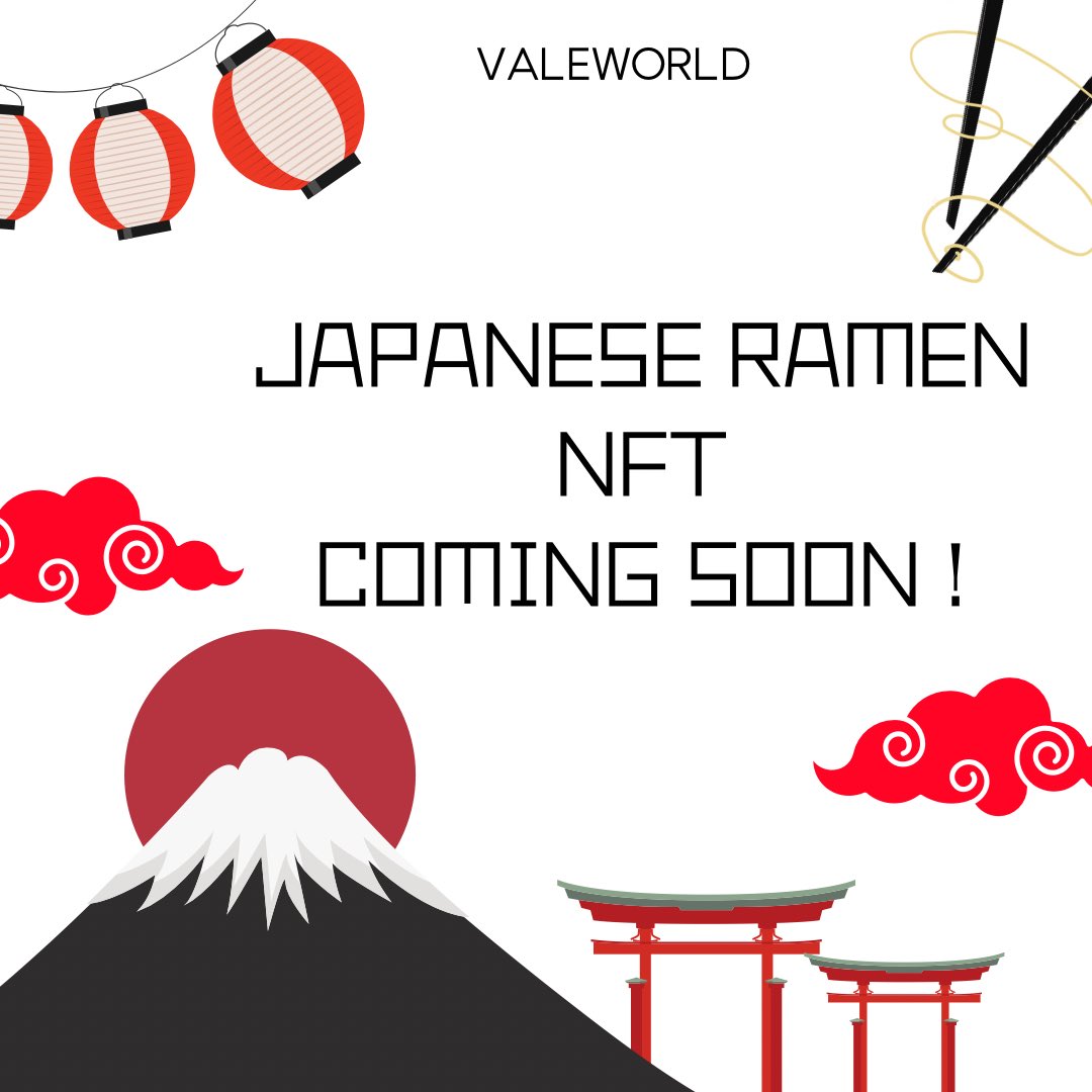 ATTENTION 🚨#NFTCommunity 

Another Series from V World is Coming ! And they are " Japanese Ramen NFT 🍜 " 

We’re going to drop this nft soon , so don’t miss our latest announcement 📣⏰

#NFTdrop #PolygonNFT #NFTGang #VERTICALNFT
