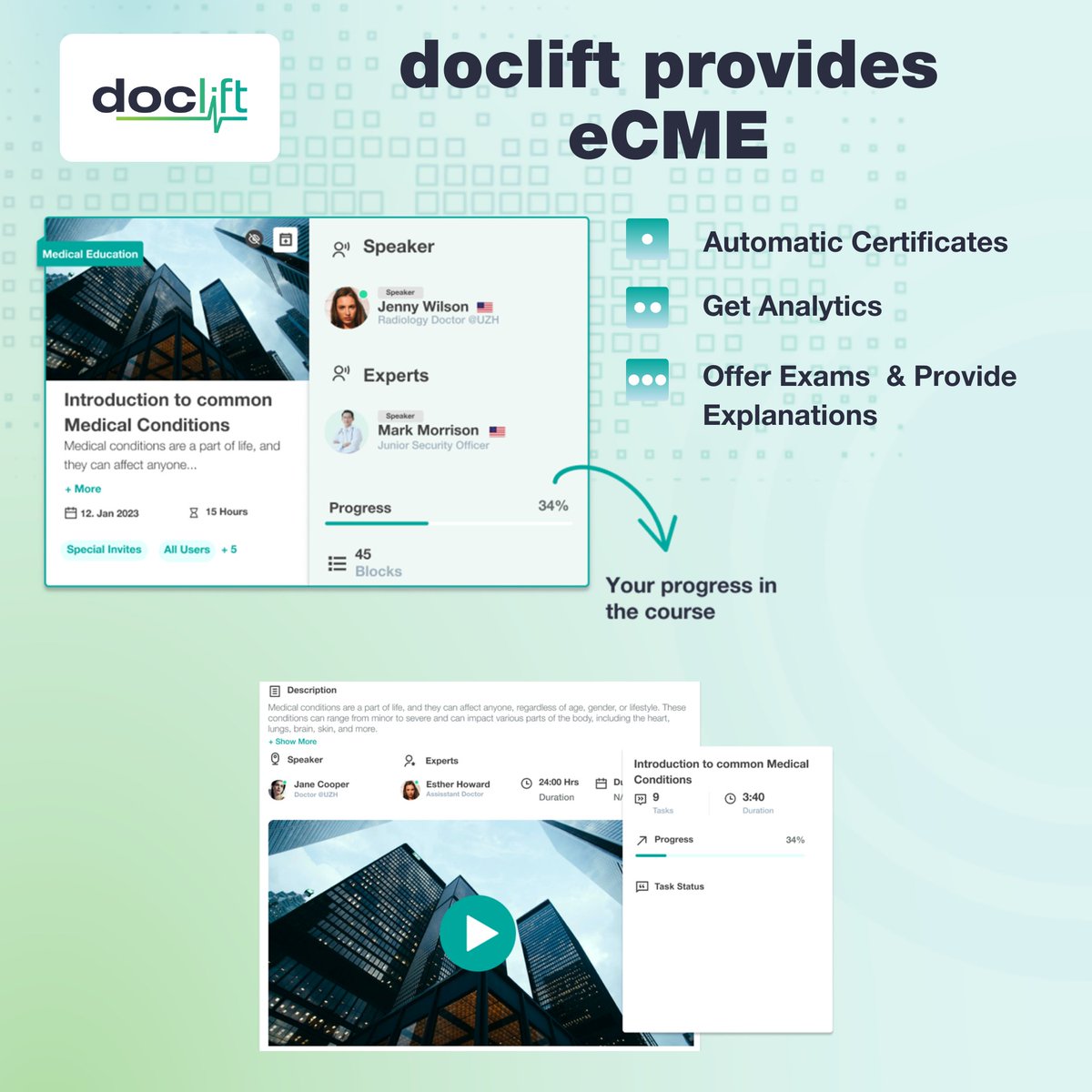 doclift provides CME: Continuing Medical Education for professional development & plays a role in maintaining and enhancing knowledge & skills.
#medicaleducation #medicaltraining #onlinemedicalconferences #onlinemedicaltraining #healthcare #DigitalHealth