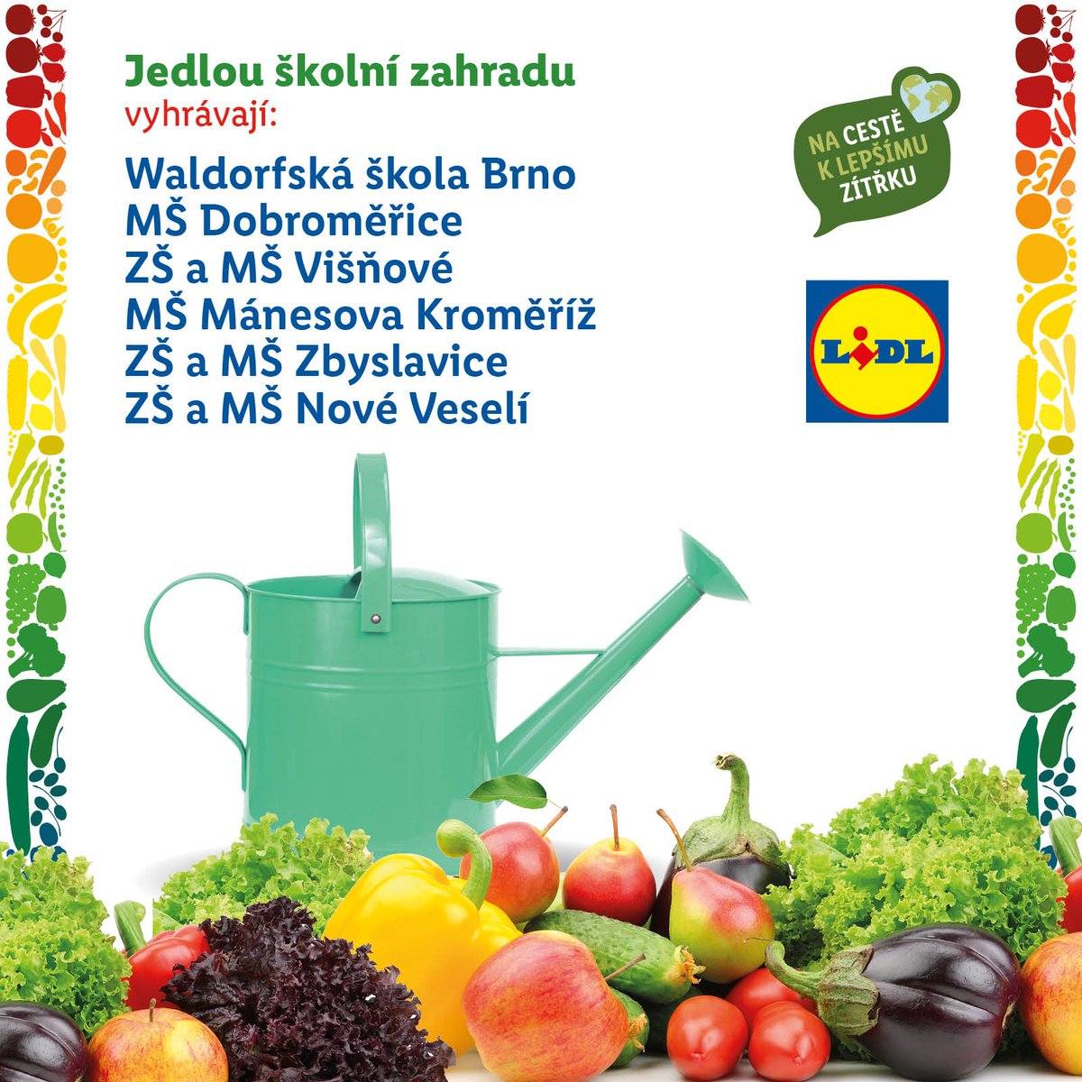 Lidl ČR (@lidlcz) on Twitter photo Společně se zástupci <a href="/Skutecne_zdrava/">Skutecnezdravaskola</a> jsme vybrali dalších šest škol a školek, které získají finanční podporu ve výši 100.000 Kč na vybudování jedlé zahrady v příštím školním roce. Společně se zástupci <a href="/Skutecne_zdrava/">Skutecnezdravaskola</a> jsme vybrali dalších šest škol a školek, které získají finanční podporu ve výši 100.000 Kč na vybudování jedlé zahrady v příštím školním roce.