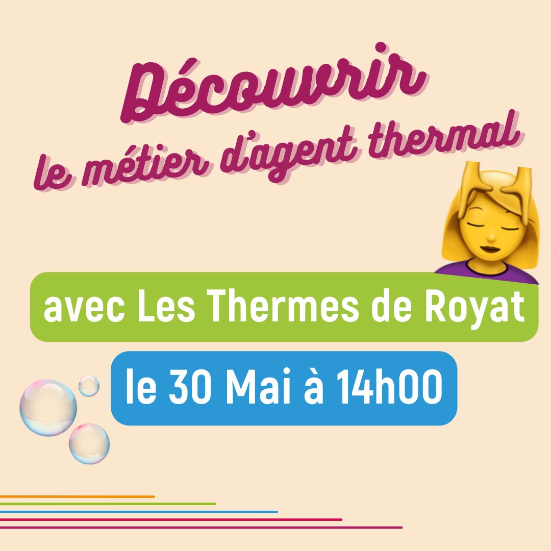 Découvrir le métier d'agent thermal avec les Thermes de Royat et la Mission Locale 😉💦