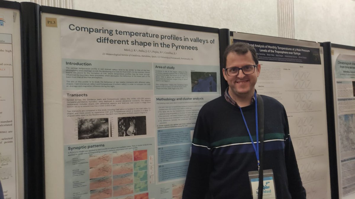 <a href="/MetMed_/">MetMed</a> 🌄 La comparació dels perfils de temperatura en valls pirinenques de formes diferents és un treball conjunt entre l'SMC i la Universitat de Portsmouth <a href="/portsmouthuni/">University of Portsmouth</a>, que ha presentat en Josep Ramon Miró <a href="/pepramon_miro/">Josep Ramon Miró</a>