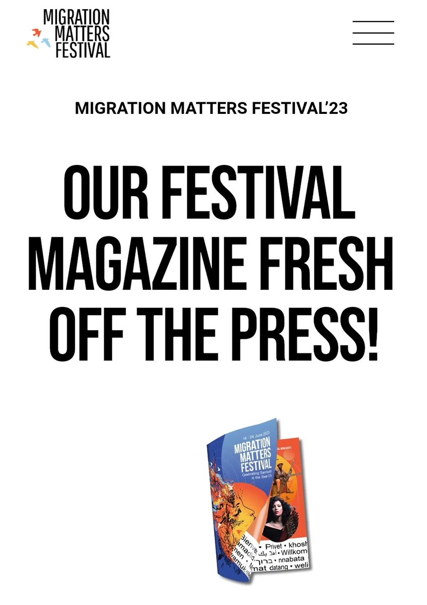 Hey make sure you check out @MigMatFest virtual brochure. It looks absolutely gorgeous! #migrationmatters #RefugeesWelcome #SheffEvents #sheffield #ukfestival 
 migrationmattersfestival.co.uk/digital-brochu…