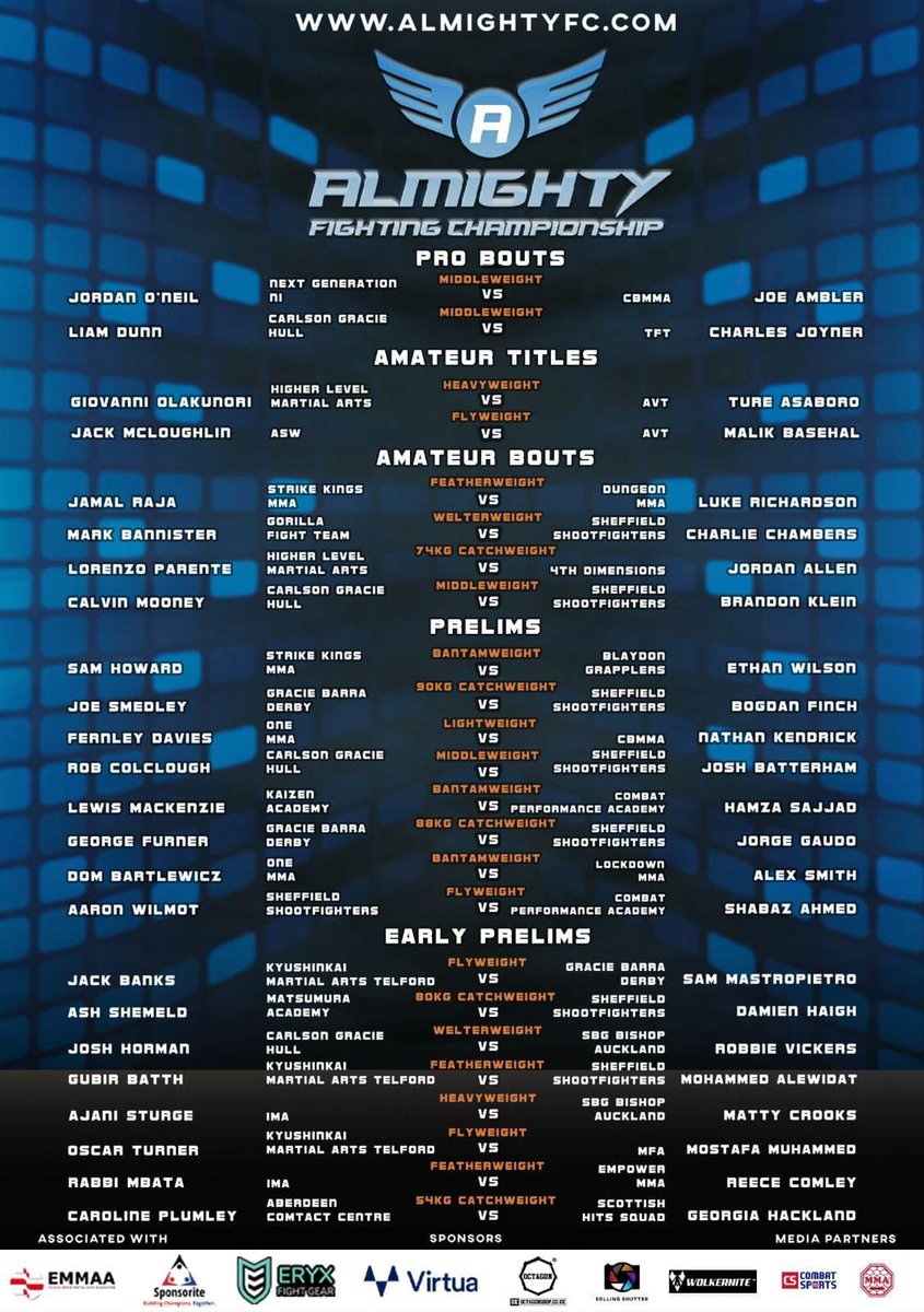 The stage is set for Almighty Fighting Championship (<a href="/Almighty__fc/">Almighty FC</a>) 30 this Saturday 🧨

Which matchups are you looking forward to?