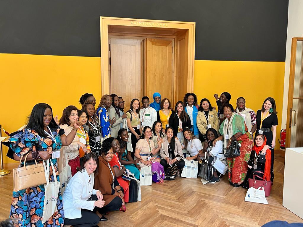 wphfund's tweet photo. When you gather 85 women peacebuilders, humanitarians &amp; human rights defenders from 29 countries across the globe, it’s never too early for a group photo. 🤩🤩🤩 #GWF2023 #InvestinWomen https://t.co/id7E9gPS4i