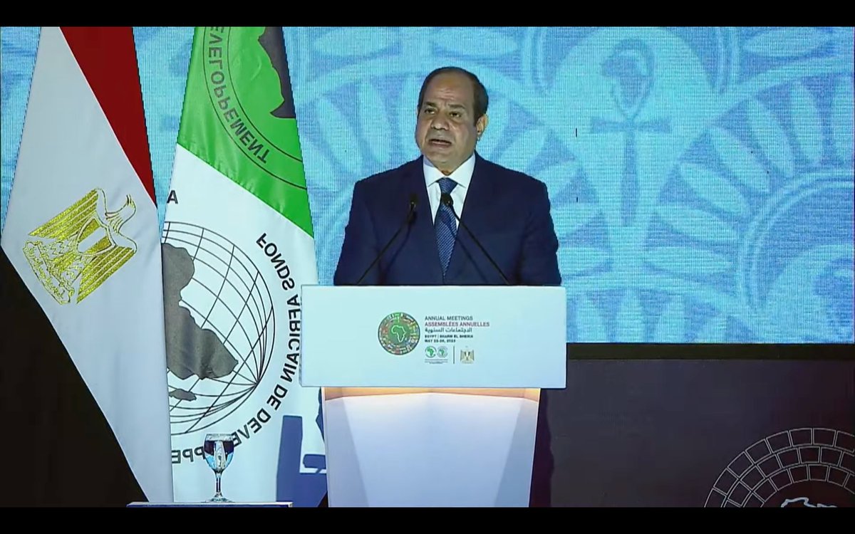 @akin_adesina @AlsisiOfficial @RaniaAlMashat @MOICEgypt @MfaEgypt @VictorOladokun 'Loss and damage' fund, established at #COP27, will aid climate-vulnerable countries in covering losses due to climate crises. Highlighting 'the positive steps being taken towards mitigating #climatechange and its impact.' – @AlsisiOfficial, President of #Egypt #AfDBAM2023