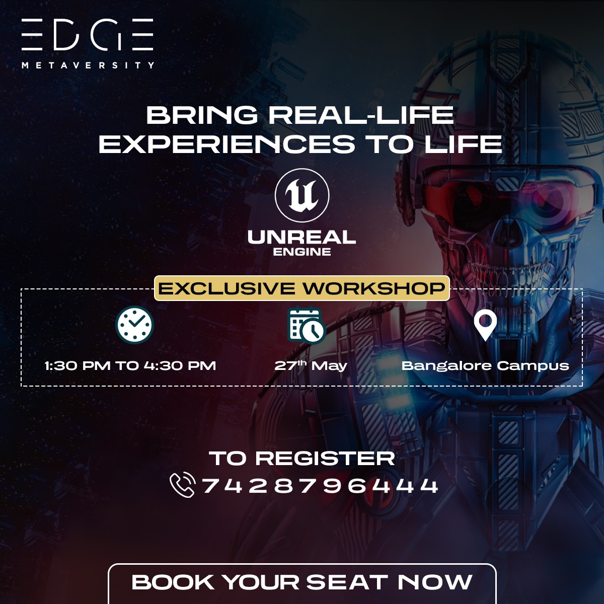 EdgeMetaversity's tweet image. Here’s a chance for you to bring alive your imagination. Embrace the magic of 3D creation tool for immersive experiences with Unreal Engine.

 Date:  26th May-27th May 2023
Time: 10:00AM till 1:00 PM &amp;amp; 1:30 PM till 4:30 PM

Call us at 7428796444 to Register Now.
#EDGEmetaversity