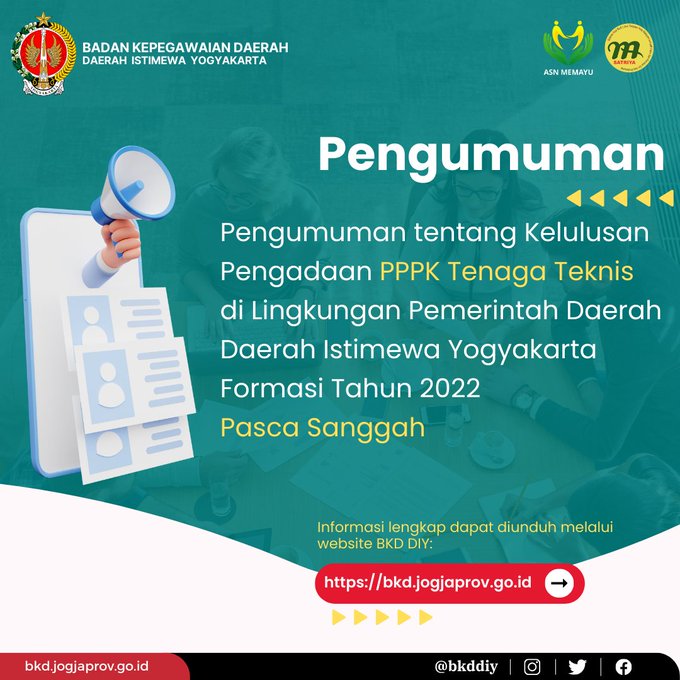Pengumuman Kelulusan PPPK Tenaga Teknis Provinsi D I Yogyakarta Tahun