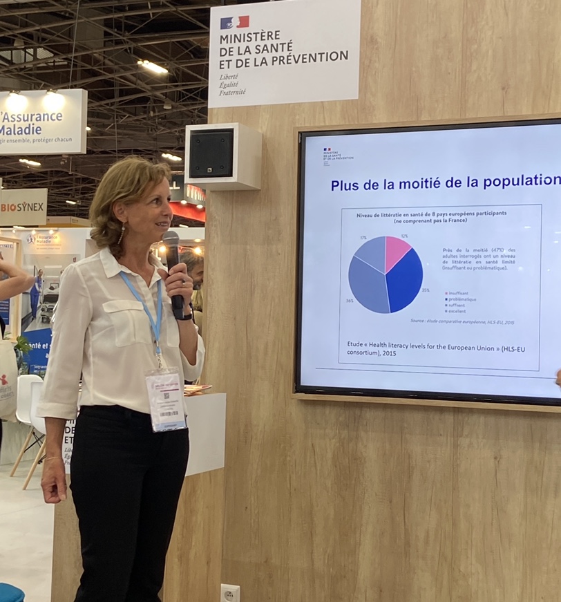 Pour résoudre le faible niveau de littératie en #santé en #France et en #Europe, <a href="/DambreAnneCha/">Anne-Charlotte DAMBR</a> présente la solution #SantéBD en #FALC sur le stand du <a href="/Sante_Gouv/">Ministère de la Santé et de l'Accès aux soins</a> <a href="/parisSANTEXPO/">SantExpo</a> <a href="/SalonInfirmier/">Salon Infirmier</a> #santé #handicap