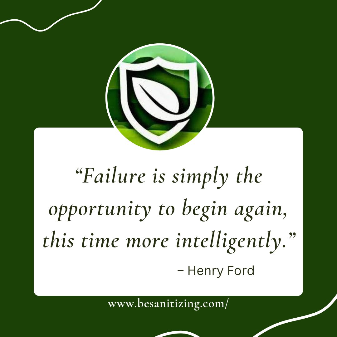 “Failure is simply the opportunity to begin again, this time more intelligently.” – Henry Ford

#MondayMotivation #Quote #Sanitizing #DiseasePrevention #healthylifestyle #healthcare  #awareness #Flu #healthy #staysafe #nutrition #protection #safety #education #selfcare #support