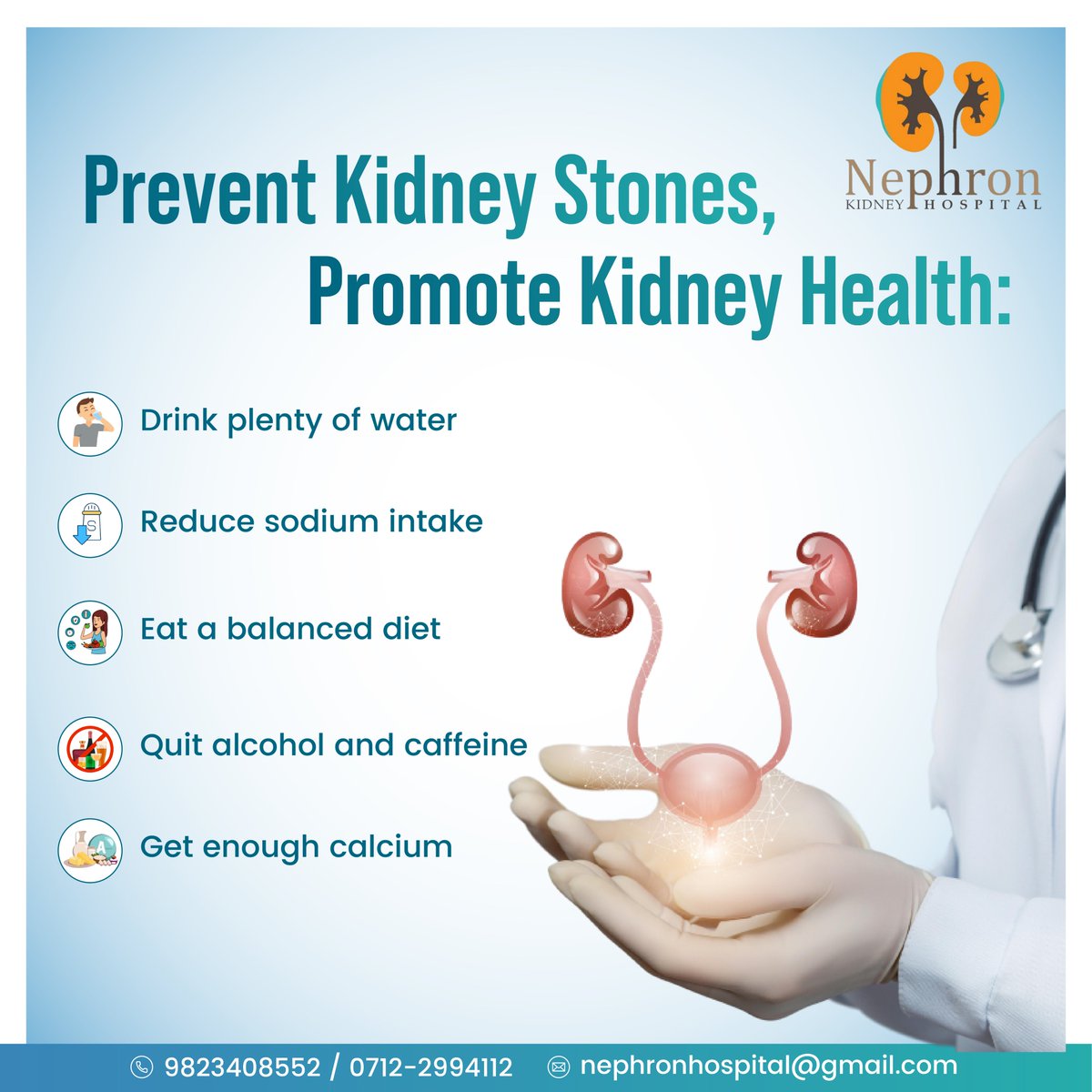 Prevent Kidney Stones, Promote Kidney Health:

#PreventKidneyStones #KidneyStonePrevention #HealthyHydration #BalancedDiet #ReduceSaltIntake #StayHydrated #LifestyleChoices #KidneyHealthAwareness