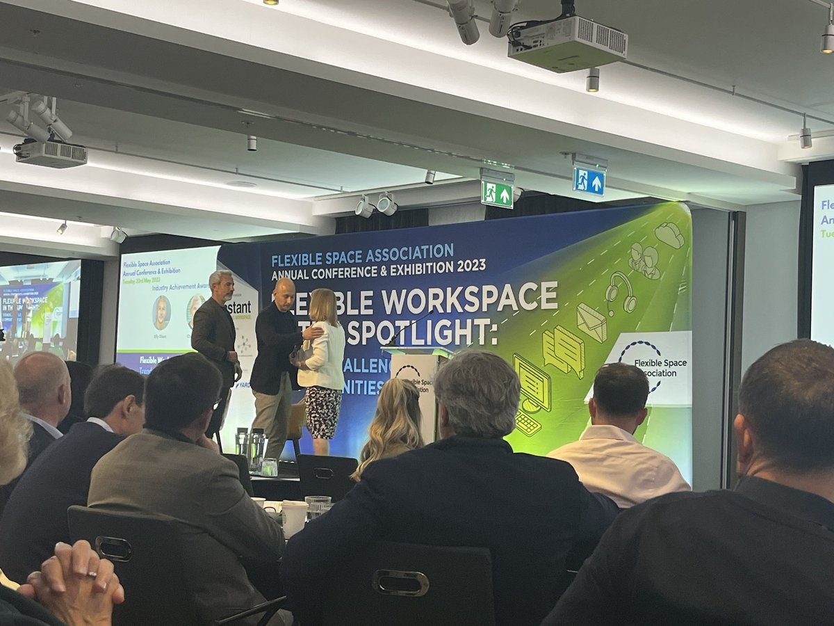 Jessica Morgan (@cornwalljess) on Twitter photo Winners of the Industry Achievement Award @TheOfficeGroup Charlie Green and Olly Olsen on stage <a href="/FlexSA_UK/">Flexible Space Association</a> <a href="/SpacestoPlaces/">Spaces to Places</a> #FlexSA2023 Winners of the Industry Achievement Award @TheOfficeGroup Charlie Green and Olly Olsen on stage <a href="/FlexSA_UK/">Flexible Space Association</a> <a href="/SpacestoPlaces/">Spaces to Places</a> #FlexSA2023
