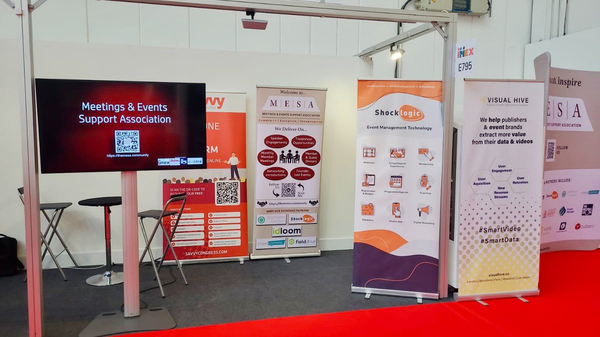 The MESA stand: E795 is where you can find us at #IMEX23 this week.

@IMEX_Group #eventtech #eventprofs