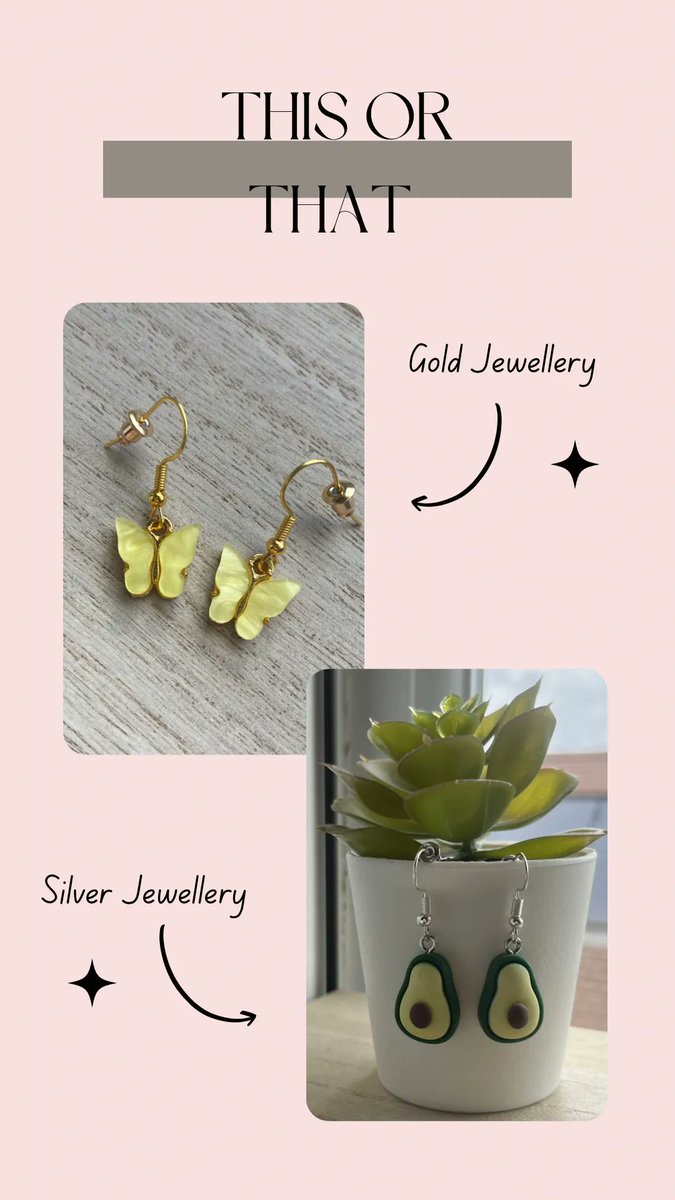 time for another this or that Tuesday!!🙂

Todays poll: Gold jewellery or Silver?🏅🥈
Comment below which one is your winner?👇🏻

Find these earrings here: 
buff.ly/40ym1bz 🦋
buff.ly/40FZWrK 🥑

#Thisorthat #tuesday #smallbusiness #goldjewellery #silverjewellery