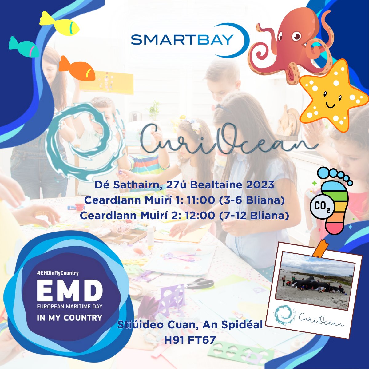 smartbay_ie's tweet photo. 👩‍🔬 Ceann do na heolaithe muirí óga! 📢

Bígí linn dár gceardlanna muirí á gcur i láthair go speisialta ag CuriOcean le linn Lá Clainne #SmartBay mar chuid d'imeachtaí #EMDInMyCountry!

🐠 Tá na ticéidí SAOR IN AISCE! Clárigí inniu 👉 
https://t.co/UA5yrChCP8 

@MarineInst https://t.co/88IlccdJXF