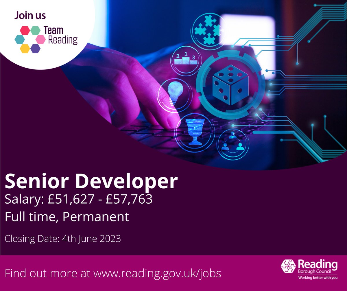ReadingCouncil's tweet photo. We're seeking a skilled and experienced Senior Developer to join our Digital and ICT team!
More details here: https://t.co/0qv5xRdBcV
#newjob #seniordeveloper #itjobs #teamreading #rdguk https://t.co/dZIIBsY3NZ