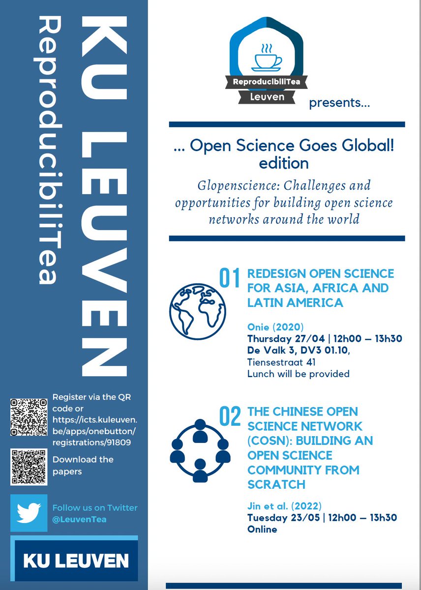 ReproducibiliTea Leuven (@leuventea) on Twitter photo Looking forward to today's ReproTea Leuven session, where we will be discussing <a href="/Haiyang_J/">Haiyang Jin | ιζ΅·ζ΄</a> & colleagues' paper about @OpenSciChina! If you're a <a href="/KU_Leuven/">KU Leuven</a> student or staff member, you can join us by signing up with the link in the poster. π« #OpenScience <a href="/KULeuvenOpenSc/">KU Leuven Open Science</a> Looking forward to today's ReproTea Leuven session, where we will be discussing <a href="/Haiyang_J/">Haiyang Jin | ιζ΅·ζ΄</a> & colleagues' paper about @OpenSciChina! If you're a <a href="/KU_Leuven/">KU Leuven</a> student or staff member, you can join us by signing up with the link in the poster. π« #OpenScience <a href="/KULeuvenOpenSc/">KU Leuven Open Science</a>