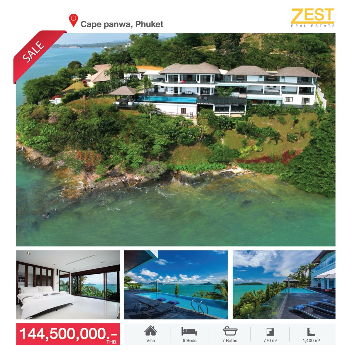 Villa for sale in Cape panwa, Phuket
6 Beds/ 7 Baths/ 770 sqm.

144,500,000 THB.
buff.ly/42JgP62 

#zestrealestate #zestphuket  #luxuryvillas  #PhuketVillas #villainphuket #villaforsale #PropertylnPhuket