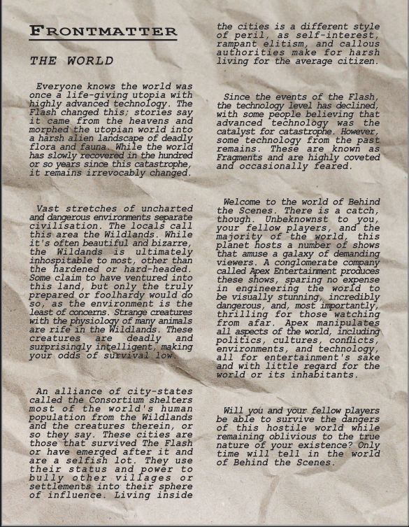 ConfusedWizards's tweet photo. ���📷 Unveiling Our TTRPG World with a Truman Show Twist! Discover the intriguing world of our TTRPG with a Truman Show twist! Check out this captivating page that unravels secrets and mysteries. Affinity Publisher proved to be a valuable tool in creating this scruffed page.🔍 https://t.co/BeZlSGkZDo