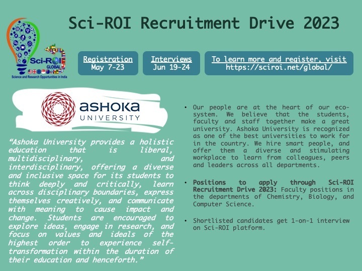 Tdy is the last day to apply @Sci_ROI 6th Virtual Recruitment Drive!
sciroi.net/2023/04/29/sci…

@wisrindia @VoicesofIndAcad @INDOGSTC @SciComm_India @OIA_MEA @indian_rome @labhopping @SciSoup @GITAfunding @hci_pretoria @BRICSlics @sciencehr 

Recent recruiters joined the drive r 👇
