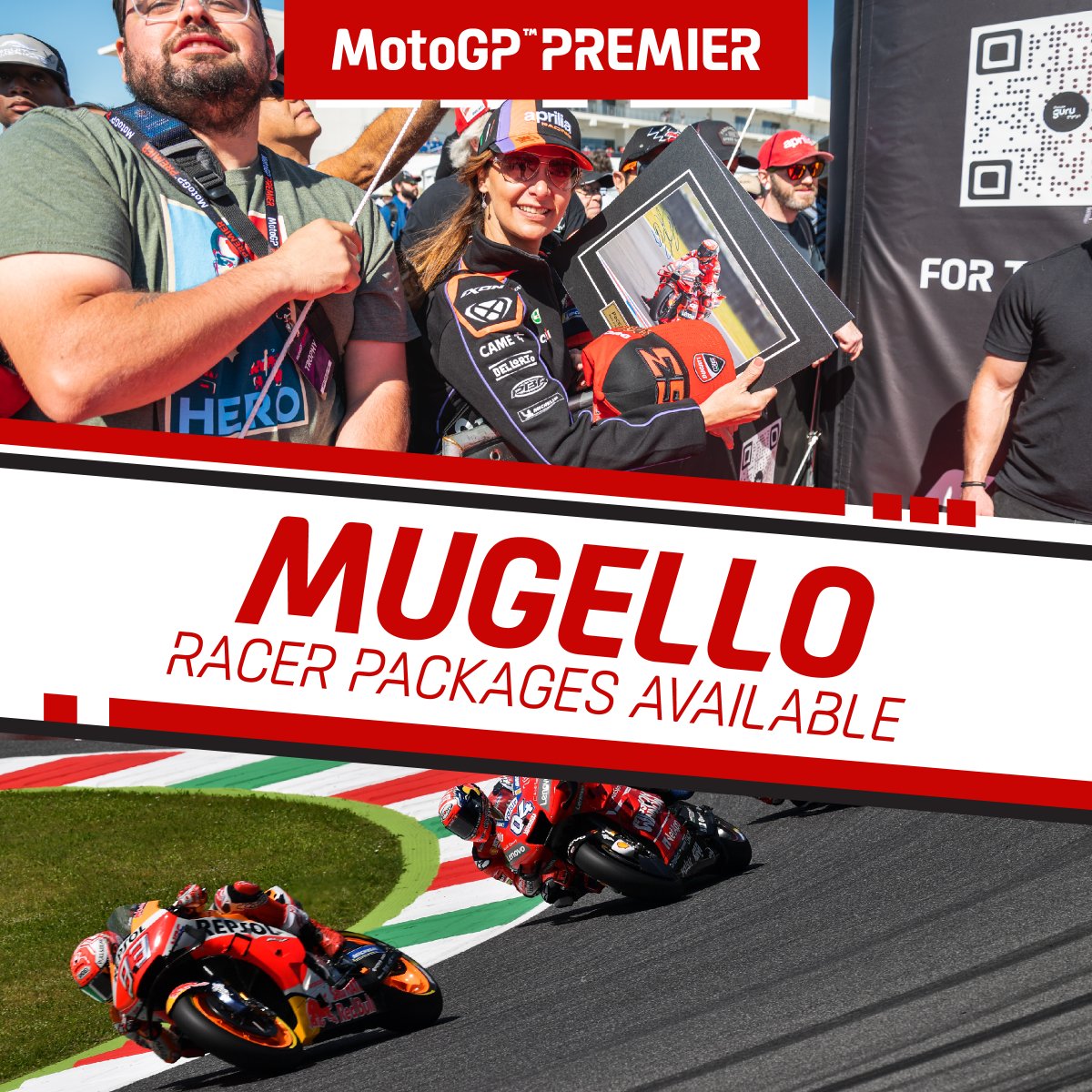 Get revved up for the #ItalianGP 🇮🇹 with a #Racer Ticket Package from #MotoGPPremier 🏍️ Choose from reserved seats in Arrabbiata 58 or Centrale Bronze Grandstands along with an authentic autographed and framed photo of @PeccoBagnaia! Secure your package…