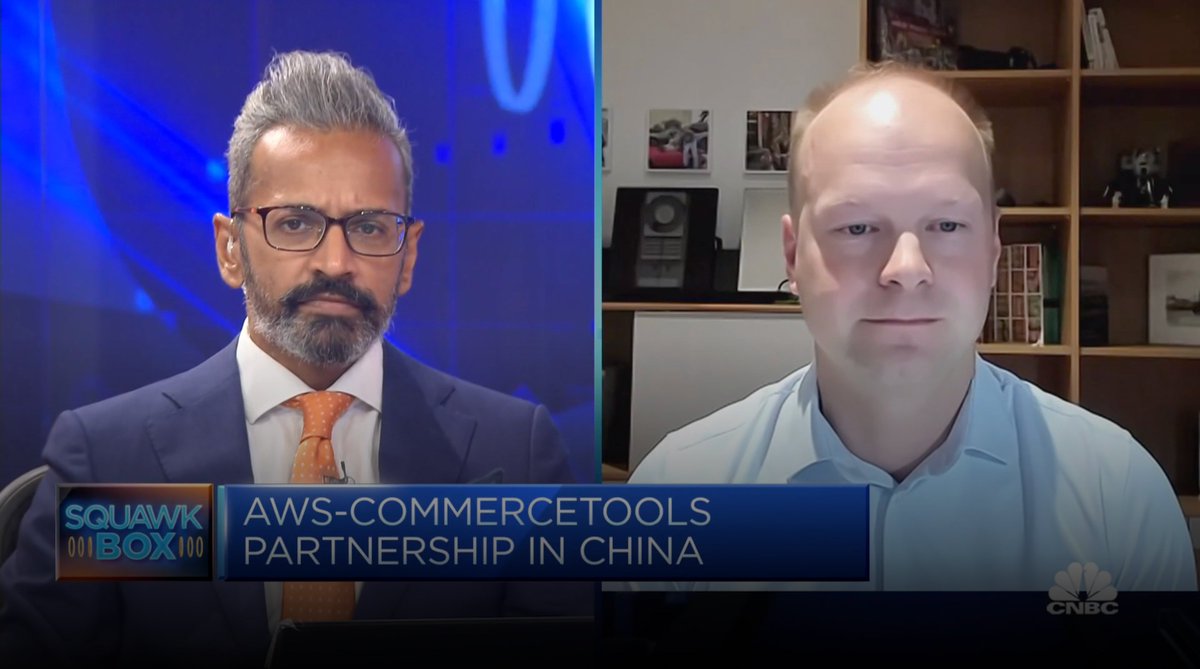 dirkhoerig's tweet photo. Great to be live on @CNBC’s Squawk Box Asia today with @MandyCNBC and @cnbcSri to discuss our product launch in mainland China. We’re the first SaaS company offering a cloud-native solution in the region, where the eCommerce market is expected to reach $3.3 trillion in 2025. #china #composablecommerce @commercetools 

https://t.co/ZoUUmyEBoK