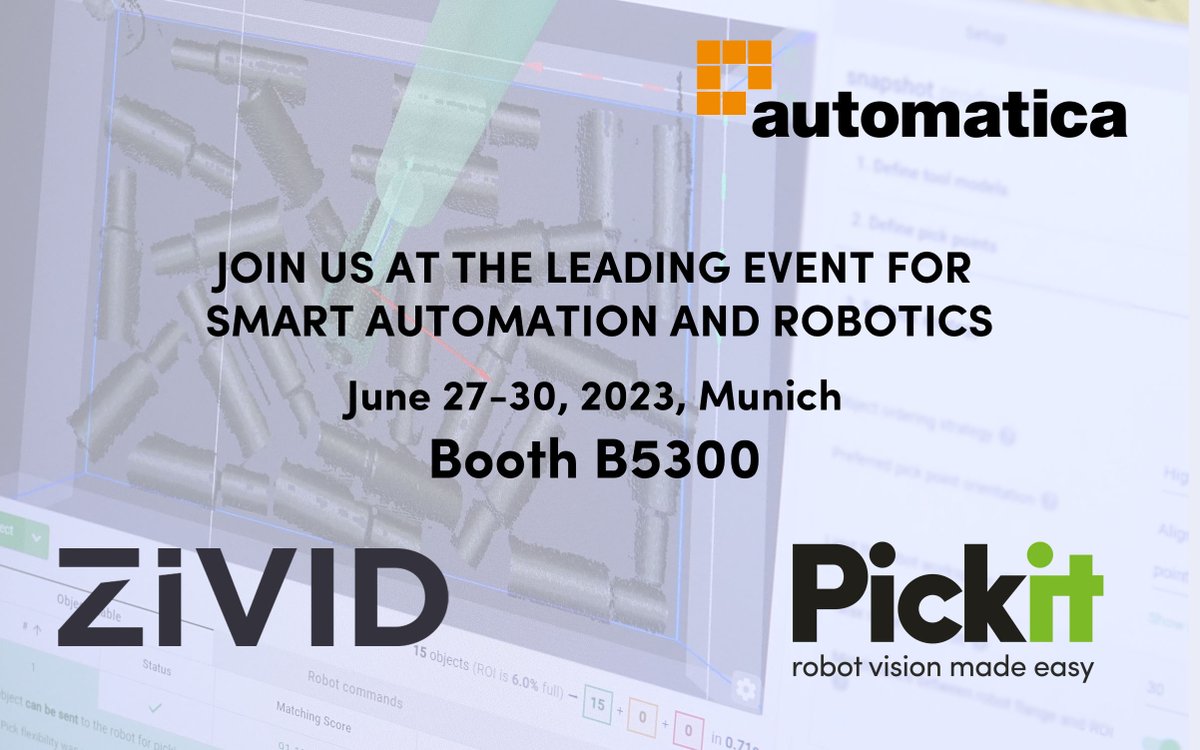 We’re getting ready for Automatica 2023, June 27-30, 2023, in Munich, Germany. Join us and Zivid at booth B5300 for the latest innovations and benefits of 3D vision robot automation. 
#automatica23 #robots #robotics #automation #3drobotvision #machinevision #zivid #yaskawa