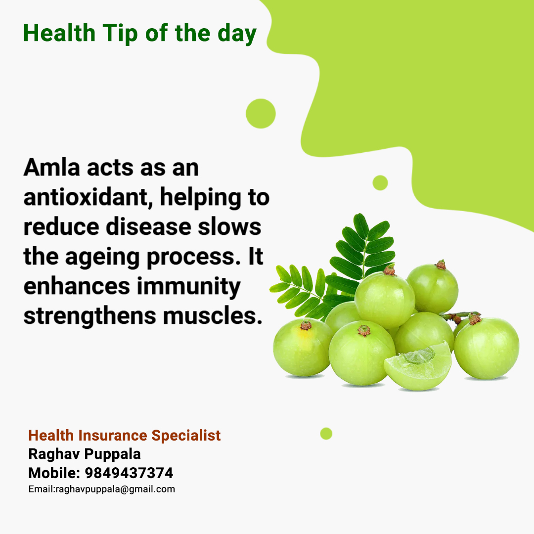 Health tip of the day
#amla #acts #antioxidant #reduce #disease #slows #ageing #enhances #immunity #strengthens #muscles #healthtipoftheday #healthinsuranceadvisor