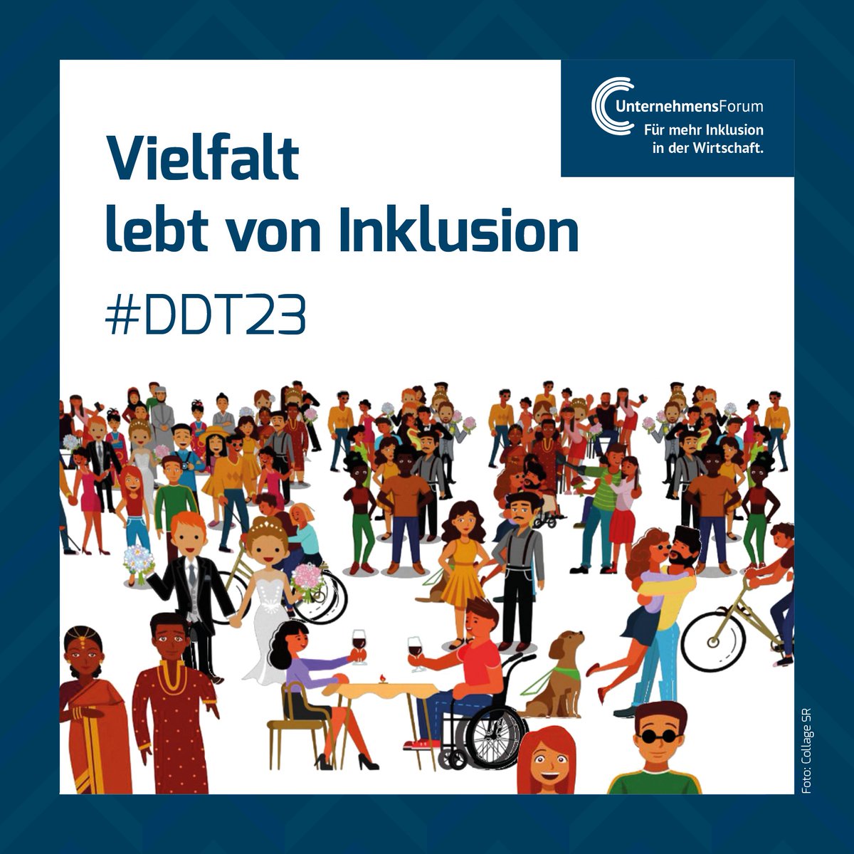 #Diversity hat viele Facetten. Wir im UnternehmensForum machen uns stark für Menschen mit #Behinderungen in Unternehmen + setzen heute am #DDT23 ein Zeichen für #Inklusion: 🎯Weil das Potenzial von qualifizierten Menschen mit Behinderungen unverzichtbar für die Wirtschaft ist!