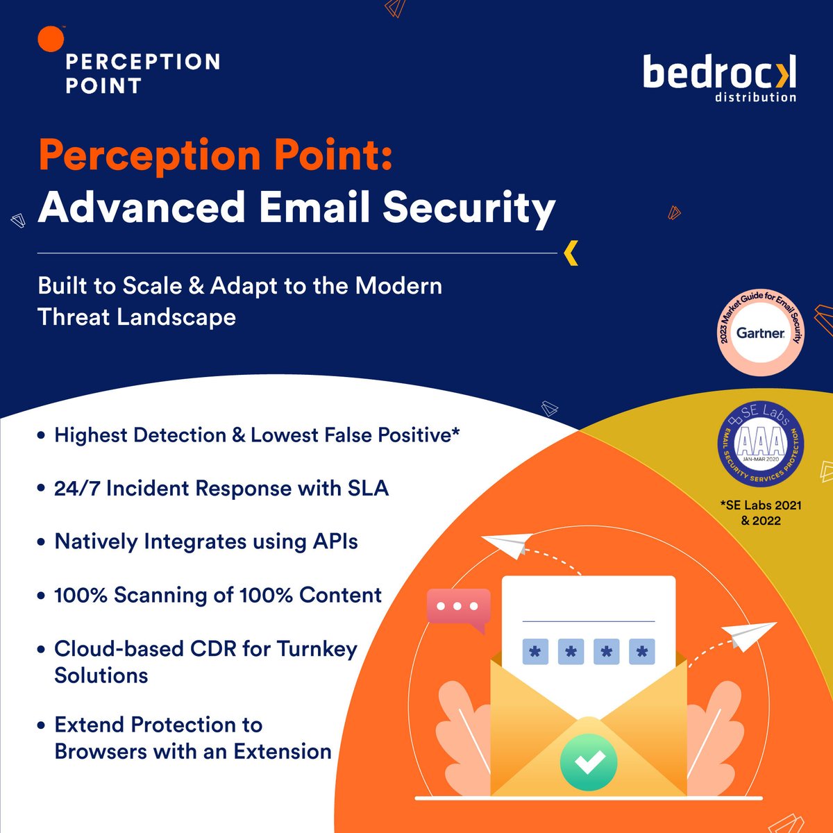 bedrockae's tweet photo. Perception Point offers advanced
email security solutions designed to safeguard your
enterprise from evolving cyber threats. Benefit from
real-time prevention, unmatched detection accuracy, deep scanning, 24/7 incident response with SLA, and seamless deployment. Secure your email https://t.co/gN0ue8tbju