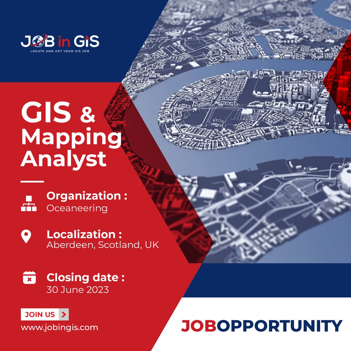 #jobingis : Oceaneering is hiring a GIS & Mapping Analyst
📍Location : #Aberdeen #SCOTLAND #uk 

Apply here 👉 : jobingis.com/jobs/gis-mappi…

#Jobs #jobsearch #cartography #Geography #mapping #GIS #geospatial #remotesensing #gisjobs #gischat #UnitedKingdom