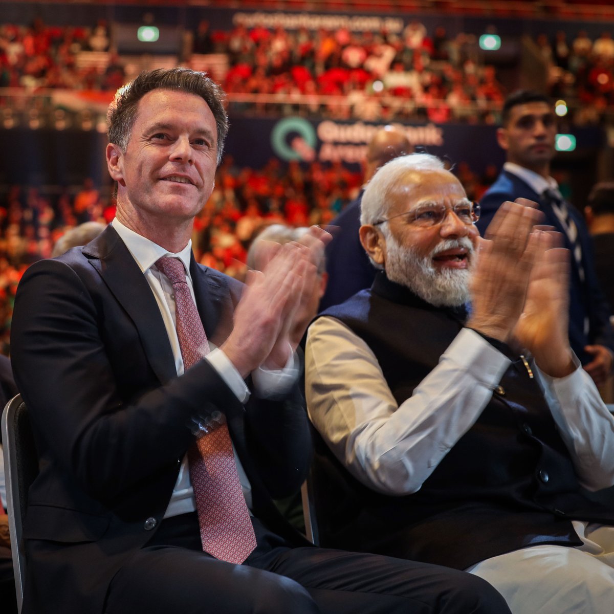 ChrisMinnsMP's tweet photo. So special to welcome Indian Prime Minister @narendramodi to Sydney - his first visit in a decade.

It is fitting that this visit take place in Sydney - our vibrant, diverse, and global city. https://t.co/RtBkqPahSp