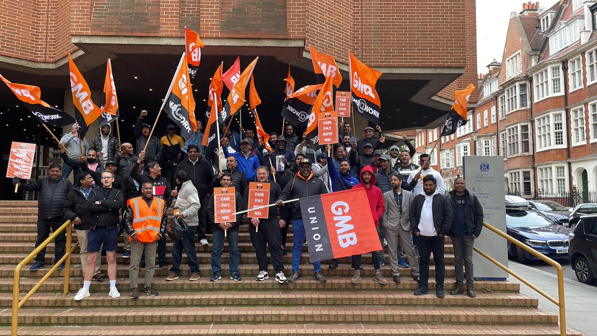 NSL STRIKE DAY #2⃣ Members fully committed & holding firm with their demand for better pay. NSL have paid these workers as low as possible for too long, its time to make them a proper pay offer. These are the workers who earn @RBKC much in revenue #NSLPayJustice @CemKemahli