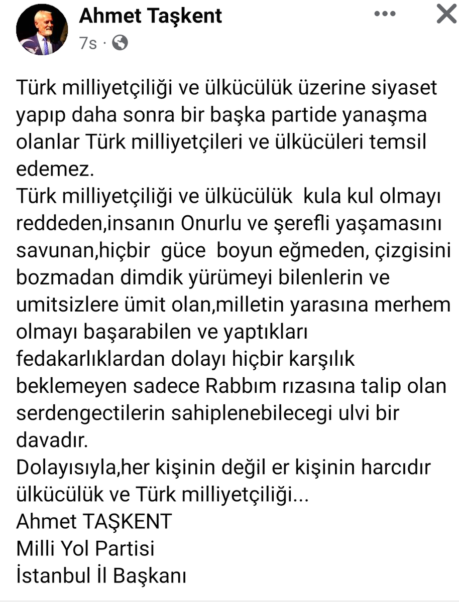 #Milliyolpartisi