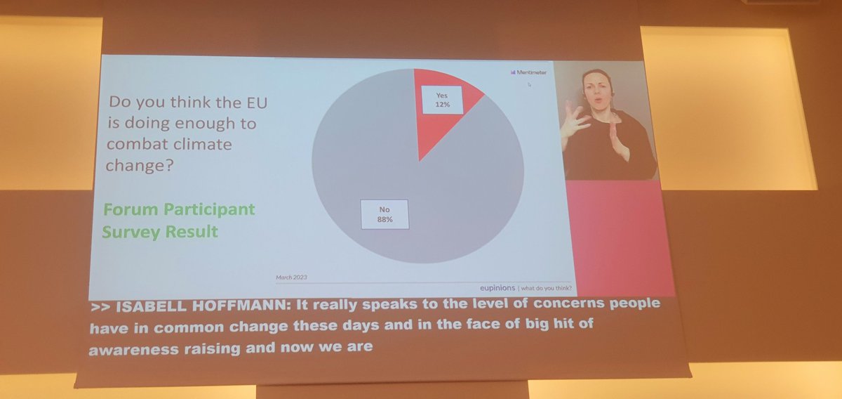 Opening Plenary #PhileaForum2023 88% of participants think EU is not doing enough to combat climate change