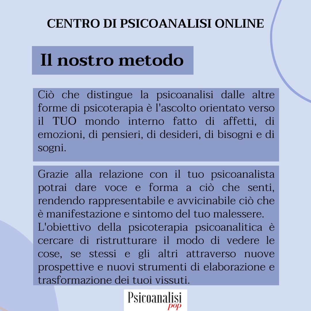 Nasce il CENTRO DI PSICOANALISI ONLINE un centro di psicologia e psicoterapia online. Visita il sito psicoanalisi.com