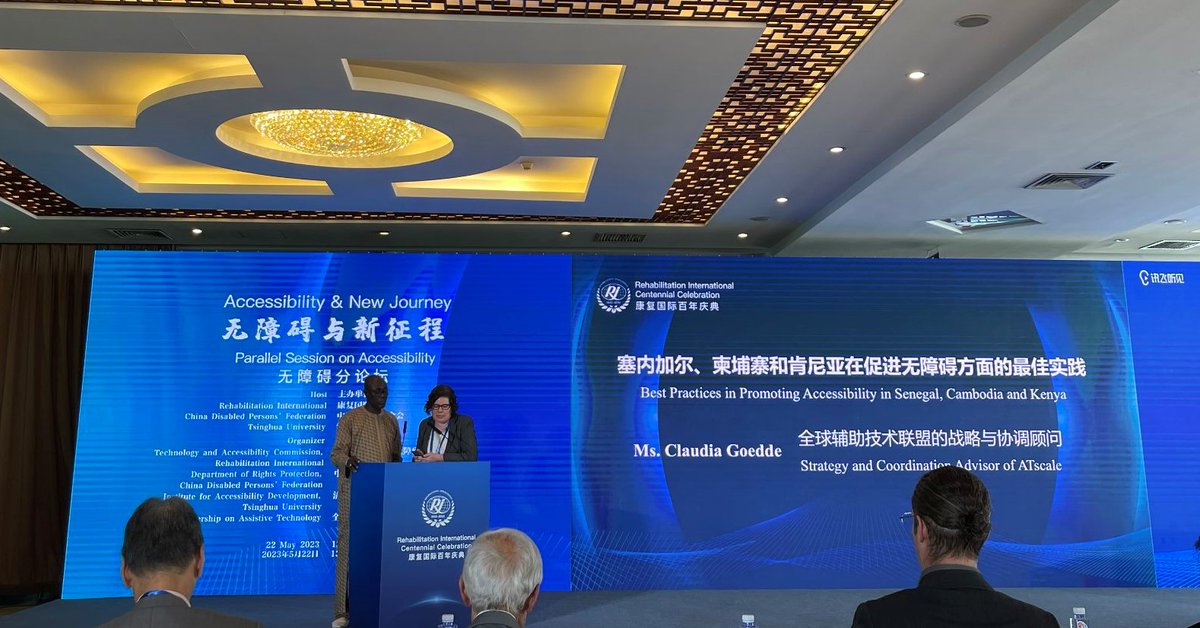 _ATscale's tweet photo. ATscale CEO @PascalBijleveld and Strategy & Coordination Advisor @BG_UN_GVA are attending the 2023 Care & Rehabilitation Expo in #Beijing
It is hosted by ATscale’s partner, the China #Disabled Persons’ Federation (#CDPF)👓🦿🦻🦽🦾📱
A few highlights so far include: https://t.co/eDGu8dqTBr