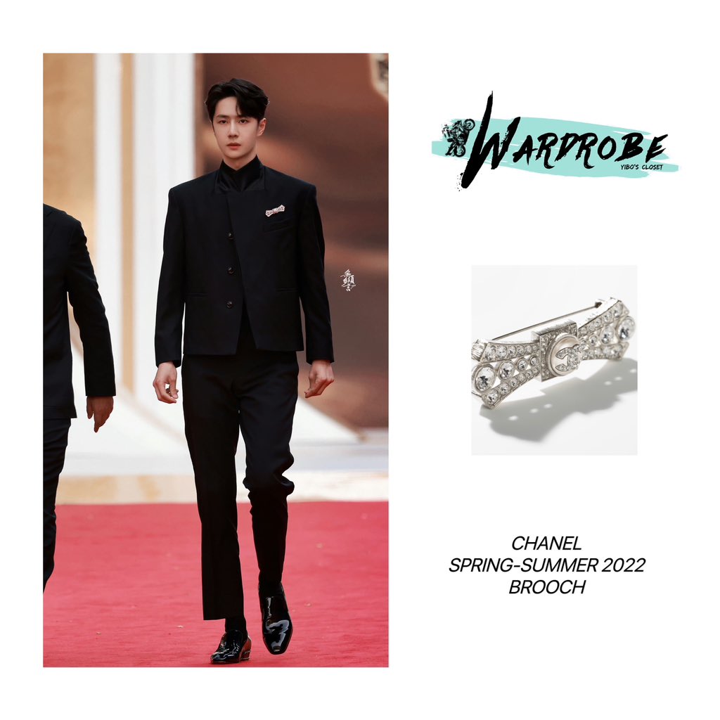 SM on X: Wang Yibo is wearing a Chanel brooch and Christian Louboutin  loafers. #WangYibo_HuabiaoAwards  / X
