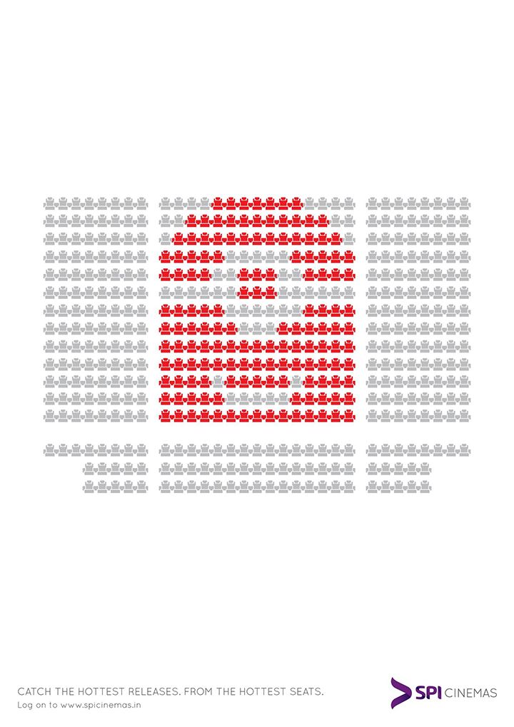creapills's tweet photo. Quand une chaîne de cinémas joue avec ses sièges pour promouvoir la réservation des places via son site internet. Smart 🎬

Crédits : SPI Cinemas par Rubecon (Inde) https://t.co/ONZQmcWrOO