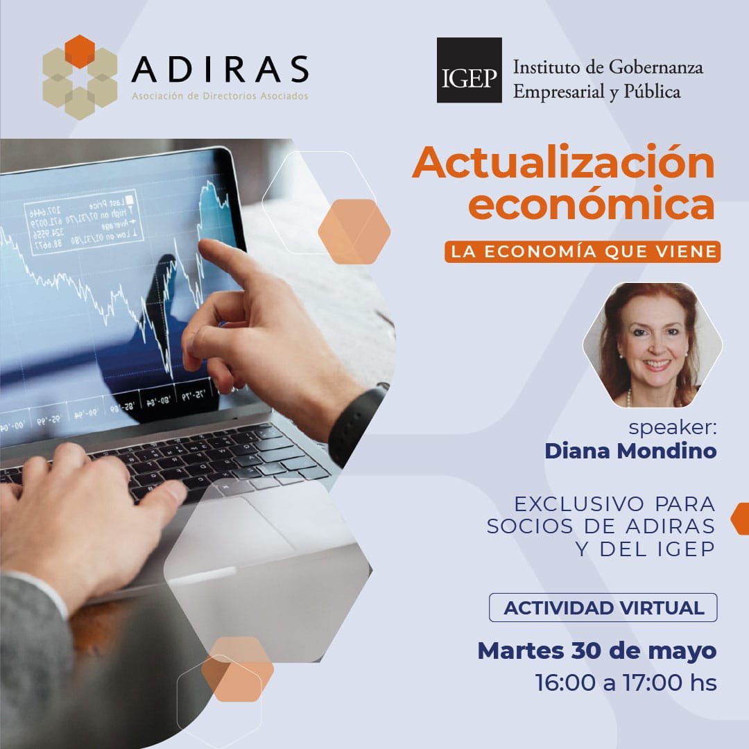 RT @IGEP_CorpGov: El miércoles 30/5, junto a @ADIRASarg recibiremos a @DianaMondino en forma virtual para hablar sobre la economía que viene. ⬇️ #IGEP #Adiras #corpgov #gobernanza #economia #argentina #directorios #DianaMondino