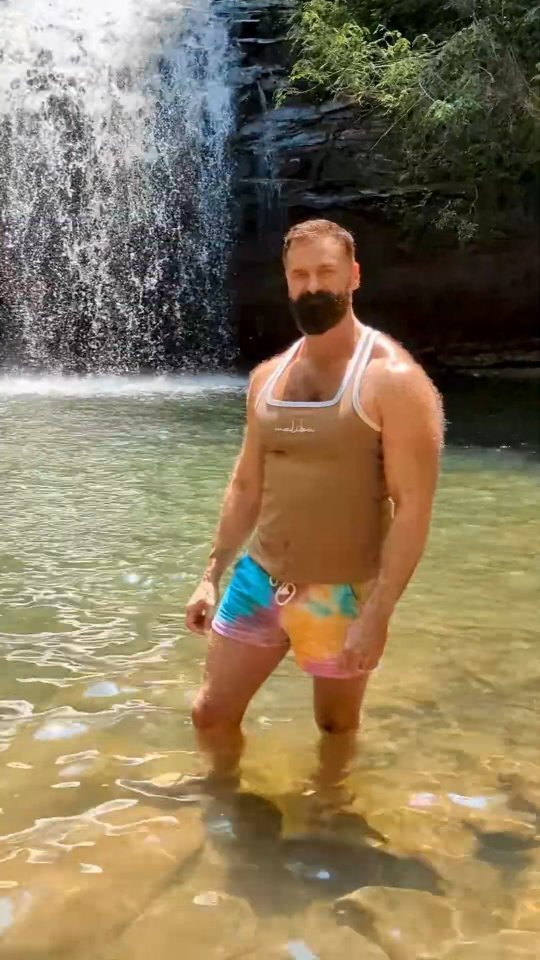 Shirt And Tye Dye Trunks By @jjmalibu 
#style #fashion #mensfashion #mensstyle #menswear #estilo #men #nature #natural #beauty #waterfall #reels #reelsinstagram #instagood #instadaily #fyp #beard #barba #swimwear #swimsuit #tuesday #morning instagr.am/reel/CslW4D1AU…